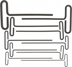 Bondhus - 10 Piece Loop T-Handle Hex Key Set - Hex Range 3/32 to 3/8", 9" OAL, Protanium High Torque Steel - Exact Tooling