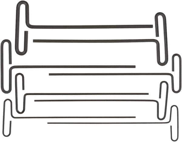 Bondhus - 8 Piece Loop T-Handle Hex Key Set - Hex Range 2 to 10mm, 9" OAL, Protanium High Torque Steel - Exact Tooling