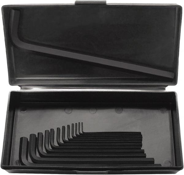 Bondhus - 13 Piece L-Key Hex Key Set - Hex Range 1/16 to 1/2", 9" OAL, Protanium High Torque Steel - Exact Tooling