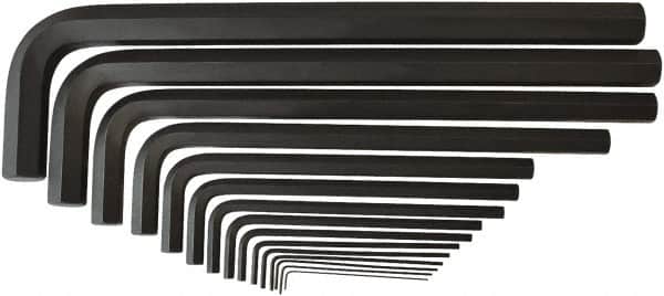 Bondhus - 15 Piece L-Key Hex Key Set - Hex Range 0.89 to 19mm, 15" OAL, Protanium High Torque Steel - Exact Tooling