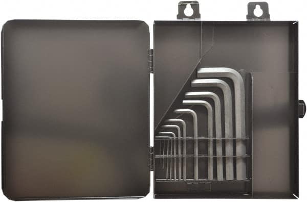 Bondhus - 12 Piece L-Key Ball End Hex Key Set - Hex Range 0.7 to 10mm, 8" OAL, Protanium High Torque Steel - Exact Tooling