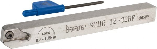 Iscar - SCH, External, Right Hand, 0.315" Max Depth of Cut, 0.02 to 0.098" Groove Width, Indexable Grooving Tool Holder - SCIR 22 Insert Compatibility, 0.472" Shank Height, 0.472" Shank Width, 4.921" OAL - Exact Tooling