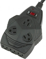 FELLOWES - 8 Outlets, 120 Volts, 15 Amps, 6' Cord, Surge Power Outlet Strip - Floor Mount, 5-15R NEMA Configuration - Exact Tooling