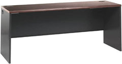 Hon - Steel-Reinforced High-Pressure Laminate/Metal Desk Shell - 60" Wide x 30" Deep x 29" High, Mahogany/Charcoal - Exact Tooling
