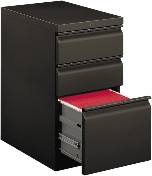 Hon - 15" Wide x 28" High x 22-7/8" Deep, 3 Drawer Mobile Pedestal - Steel, Charcoal - Exact Tooling
