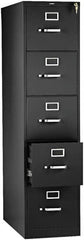 Hon - 26" Wide x 60" High x 26-1/2" Deep, 5 Drawer Vertical File with Lock - Steel, Black - Exact Tooling