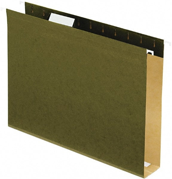 Pendaflex - 8-1/2 x 11", Letter Size, Standard Green, Hanging File Folders with Box Bottom - 11 Point Stock, 1/5 Tab Cut Location - Exact Tooling
