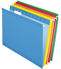 Pendaflex - 8-1/2 x 11", Letter Size, Assorted Colors, Standard Hanging File Folders - 11 Point Stock, 1/5 Tab Cut Location - Exact Tooling