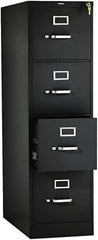 Hon - 15" Wide x 52" High x 26-1/2" Deep, 4 Drawer Vertical File with Lock - Steel, Black - Exact Tooling