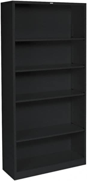 Hon - 6 Shelf, 72" High x 36" Wide Bookcase - 14.19" Deep, Wood Veneer, Medium Oak - Exact Tooling