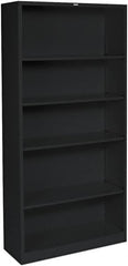 Hon - 6 Shelf, 72" High x 36" Wide Bookcase - 14.19" Deep, Wood Veneer, Medium Oak - Exact Tooling