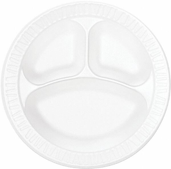 DART - Dart Concorde Foam Plate, 3-compartment, 10 1/4" - White - Exact Tooling