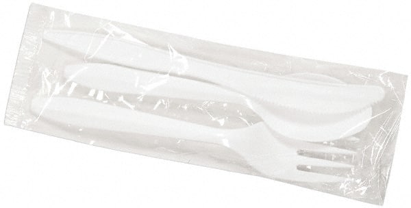Boardwalk - Boardwalk Three-Piece Wrapped Cutlery Kit: Fork, Knife, Spoon - White - Exact Tooling