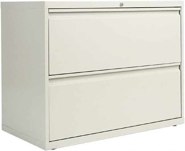 ALERA - 36" Wide x 29" High x 19-1/4" Deep, 2 Drawer Lateral File with Lock - Steel, Light Gray - Exact Tooling