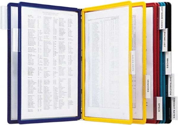 DURABLE - 10" Wide x 14.1667" Deep x 3-1/2" High, 10 Compartments, Metal Catalog Reference Racks - Black/Blue/Green/Red/Yellow - Exact Tooling
