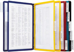 DURABLE - 10" Wide x 14.1667" Deep x 3-1/2" High, 10 Compartments, Metal Catalog Reference Racks - Black/Blue/Green/Red/Yellow - Exact Tooling