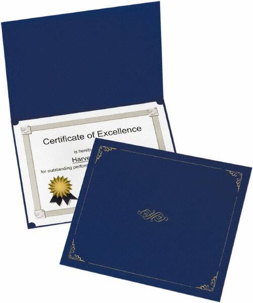 OXFORD - 5 Piece Dark Blue Document Holders-Certificate/Document - 9-3/4" High x 12-1/2" Wide - Exact Tooling