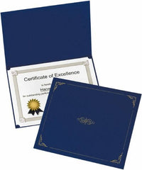 OXFORD - 5 Piece Dark Blue Document Holders-Certificate/Document - 9-3/4" High x 12-1/2" Wide - Exact Tooling