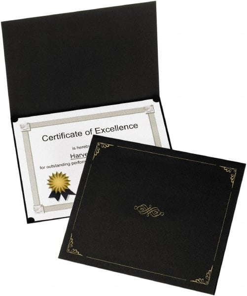 OXFORD - 5 Piece Black Document Holders-Certificate/Document - 9-3/4" High x 12-1/2" Wide - Exact Tooling