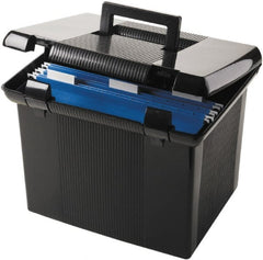 Pendaflex - 1 Compartment, 13-7/8 Inch Wide x 14 Inch Deep x 11-1/8 Inch High, Portable Storage Box - Plastic, Black - Exact Tooling