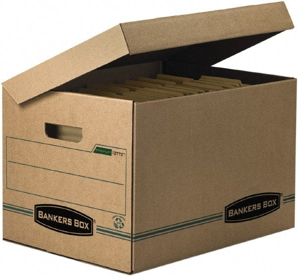BANKERS BOX - 1 Compartment, 12 Inch Wide x 15 Inch Deep x 10 Inch High, File Storage Box - Paper, Kraft and Green - Exact Tooling