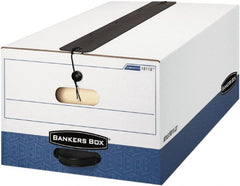 BANKERS BOX - 1 Compartment, 15 Inch Wide x 24 Inch Deep x 10 Inch High, File Storage Box - Paper, White and Blue - Exact Tooling