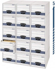 BANKERS BOX - 1 Compartment, 15 Inch Wide x 23 Inch Deep x 10 Inch High, File Storage Box - Steel Wire Frame, White and Blue - Exact Tooling