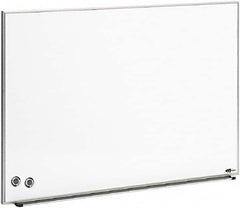 Quartet - 23" High x 34" Wide Enameled Steel Magnetic Marker Board - Aluminum Frame, 1-1/4" Deep, Includes Accessory Tray/Rail, One Dry-Erase Marker & Magnets & Mounting Kit - Exact Tooling