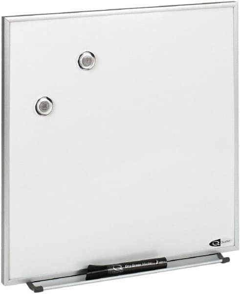 Quartet - 16" High x 16" Wide Enameled Steel Magnetic Marker Board - Aluminum Frame, 1-1/4" Deep, Includes Accessory Tray/Rail, One Dry-Erase Marker & Magnets & Mounting Kit - Exact Tooling