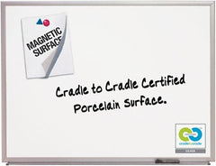 Quartet - 36" High x 60" Wide Porcelain on Steel Magnetic Marker Board - Anodized Aluminum, 3" Deep, Includes Full-length Accessory Tray, Dry-Erase Markers & Easy Mount Mounting Kit - Exact Tooling