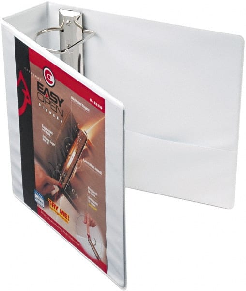 Cardinal - 3" Sheet Capacity, 8-1/2 x 11", View Ring Binder - Vinyl, White - Exact Tooling