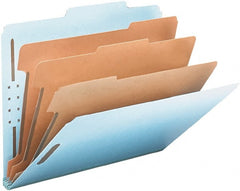 Samsill - 8-1/2 x 11", Letter Size, Blue, Classification Folders with Top Tab Fastener - 11 Point Stock, 2/5 Tab Cut Location - Exact Tooling