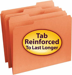 Samsill - 8-1/2 x 11", Letter Size, Orange, File Folders with Top Tab - 11 Point Stock, 1/3 Tab Cut Location - Exact Tooling