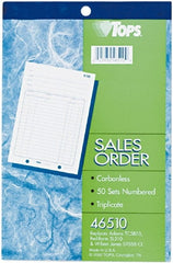 TOPS - 50 Sheet, 5-9/16 x 7-15/16", Sales Order Book - White - Exact Tooling