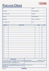 TOPS - 50 Sheet, 5-9/16 x 7-15/16", Purchase Order Book - White - Exact Tooling