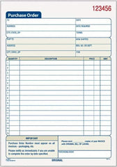 TOPS - 50 Sheet, 5-9/16 x 7-15/16", Purchase Order Book - White - Exact Tooling
