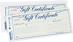 REDIFORM - 25 Sheet, 8-1/2 x 3-2/3", Gift Certificates - White - Exact Tooling