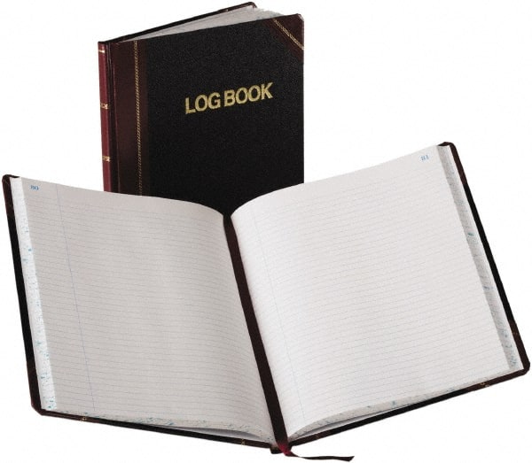 Boorum & Pease - 150 Sheet, 10-3/8 x 8-1/8", Record Rule Log Book - Black & Red - Exact Tooling