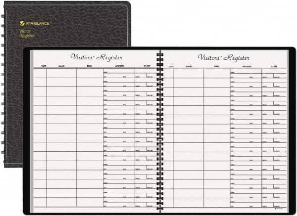 AT-A-GLANCE - 60 Sheet, 8-1/2 x 11", Register Book - Black - Exact Tooling