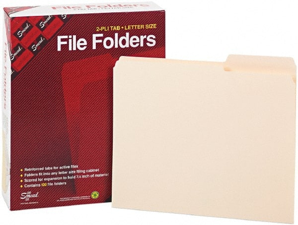 Samsill - 8-1/2 x 11", Letter Size, Manila, File Folders with Top Tab - 11 Point Stock, 2/5 Tab Cut Location - Exact Tooling
