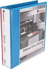 UNIVERSAL - 2" Sheet Capacity, 11 x 8-1/2", View Ring Binder - Suede Finish Vinyl, Light Blue - Exact Tooling