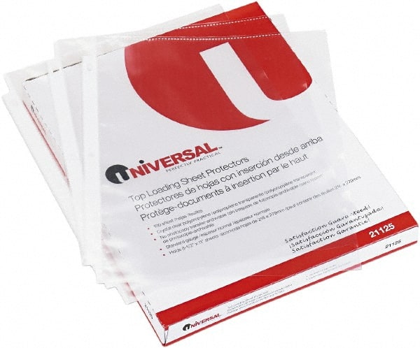 UNIVERSAL - 100 Piece Clear Sheet Protectors-Ring Binder - 11" High x 8-1/2" Wide - Exact Tooling