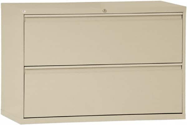 ALERA - 42" Wide x 29" High x 19-1/4" Deep, 2 Drawer Lateral File with Lock - Steel, Putty - Exact Tooling