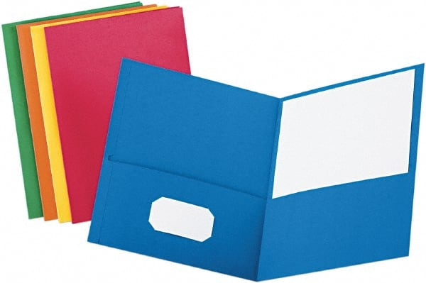 OXFORD - 8-1/2 x 11", Letter Size, Assorted Colors, Pocket Folders - 11 Point Stock - Exact Tooling