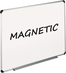 UNIVERSAL - 18" High x 24" Wide Erasable Melamine Marker Boards - Aluminum/Plastic Frame, 30.8" Deep, Includes Accessory Tray/Rail & Mounting Kit - Exact Tooling