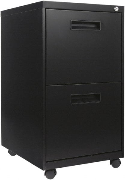 ALERA - 16" Wide x 28-1/2" High x 19.2" Deep, 2 Drawer Mobile Pedestal - Steel, Black - Exact Tooling