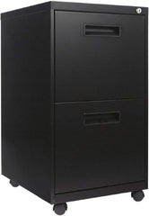 ALERA - 16" Wide x 28-1/2" High x 19.2" Deep, 2 Drawer Mobile Pedestal - Steel, Black - Exact Tooling