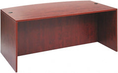 ALERA - Woodgrain Laminate Bow Front Desk - 71" Wide x 35" Deep x 41" High, Medium Cherry - Exact Tooling