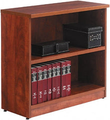 ALERA - 2 Shelf, 29" High x 31" Wide Bookcase - 14" Deep, Wood, Medium Cherry - Exact Tooling