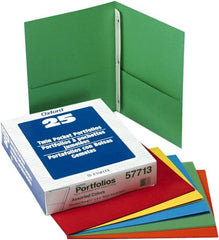 OXFORD - 8-1/2 x 11", Letter Size, Light Blue, Pocket Folders - 11 Point Stock - Exact Tooling